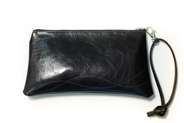 Large Valet Pouch from Glazed Vegan Leather made in the USA#color_black