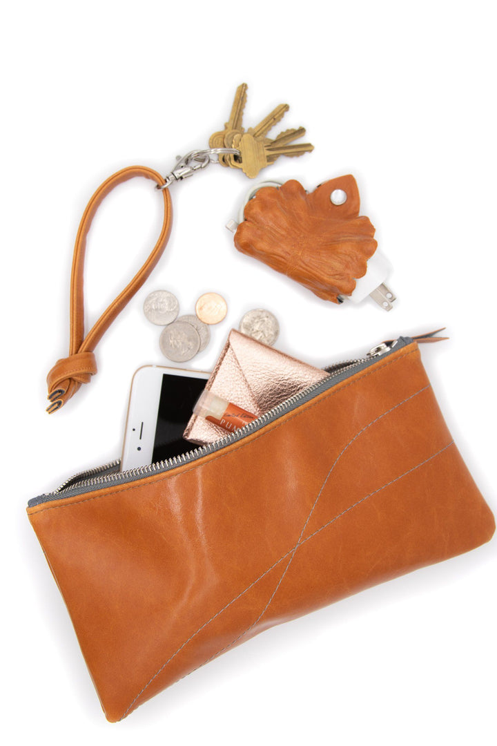 Large Valet Pouch from Glazed Vegan Leather made in the USA#color_butterscotch