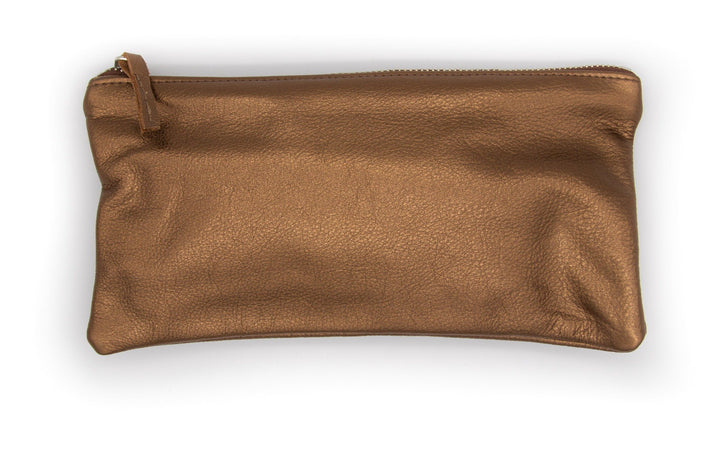 clutch wristlet Large Valet Pouch - Metallic Bronze Recycled Leather