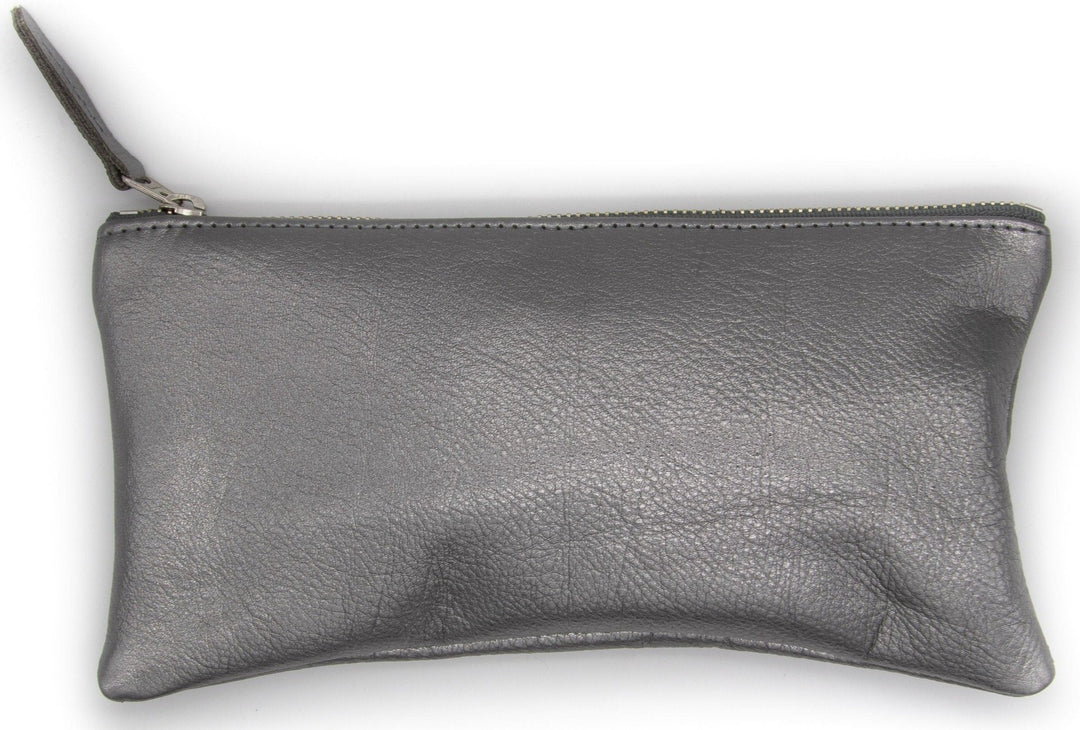 Large Valet Pouch - Pewter Recycled Leather made in usa