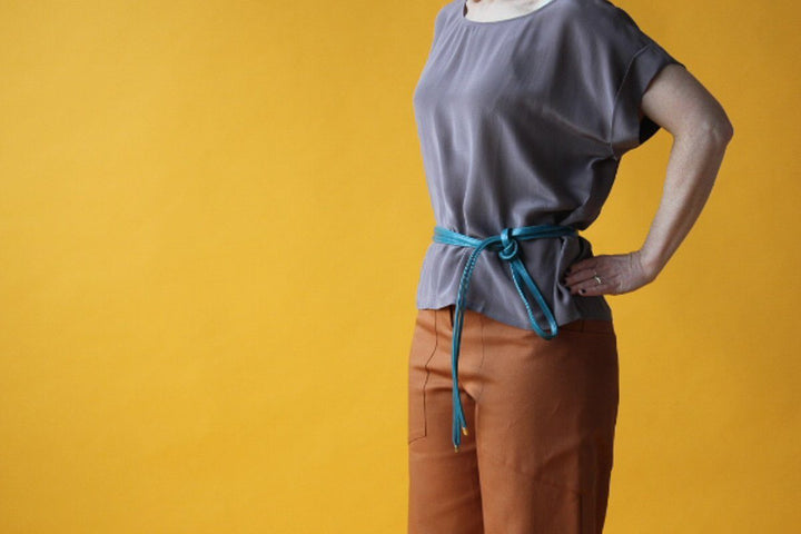 Skinny Wrap Belt- Vegan Leather made in the USA#color_teal