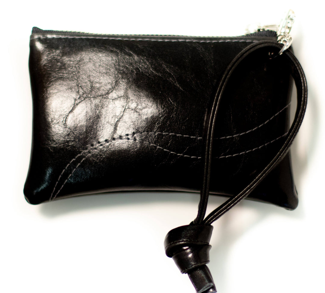 Small Valet Pouch Black Vegan Leather