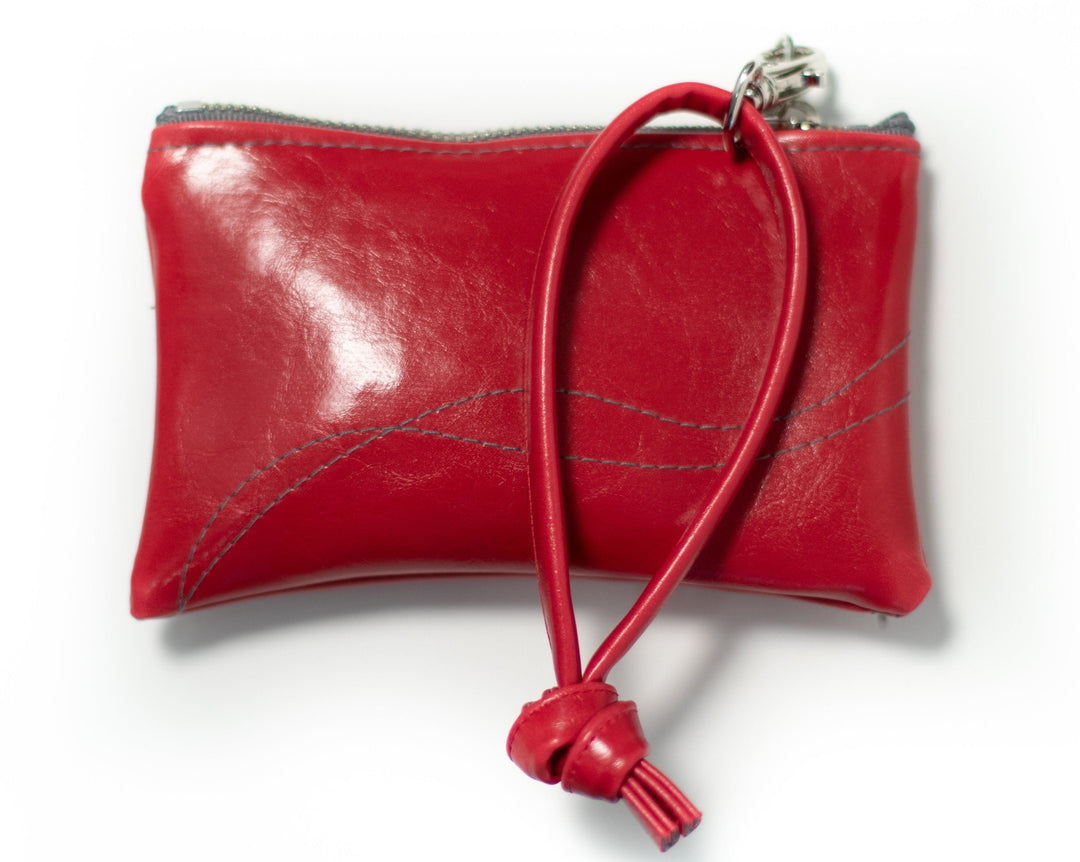 Small Valet Pouch from Glazed Vegan Leather#color_cherry-red