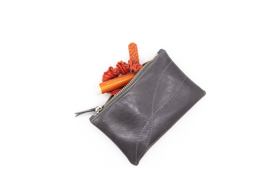Small Valet Pouch Grey Vegan Leather