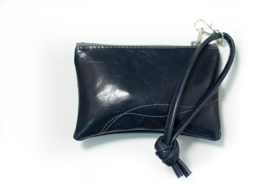 Small Valet Pouch from Glazed Vegan Leather#color_navy