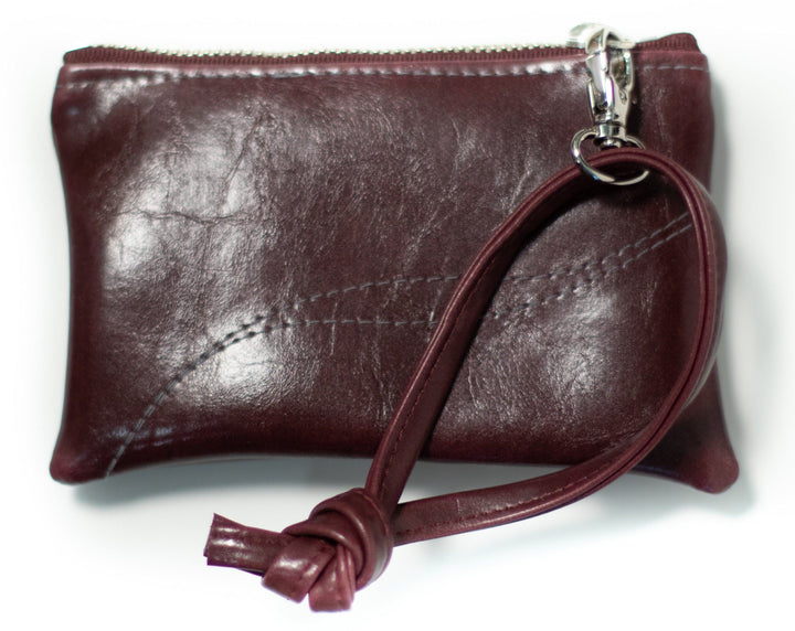 Small Valet Pouch Wine Vegan Leather made in usa