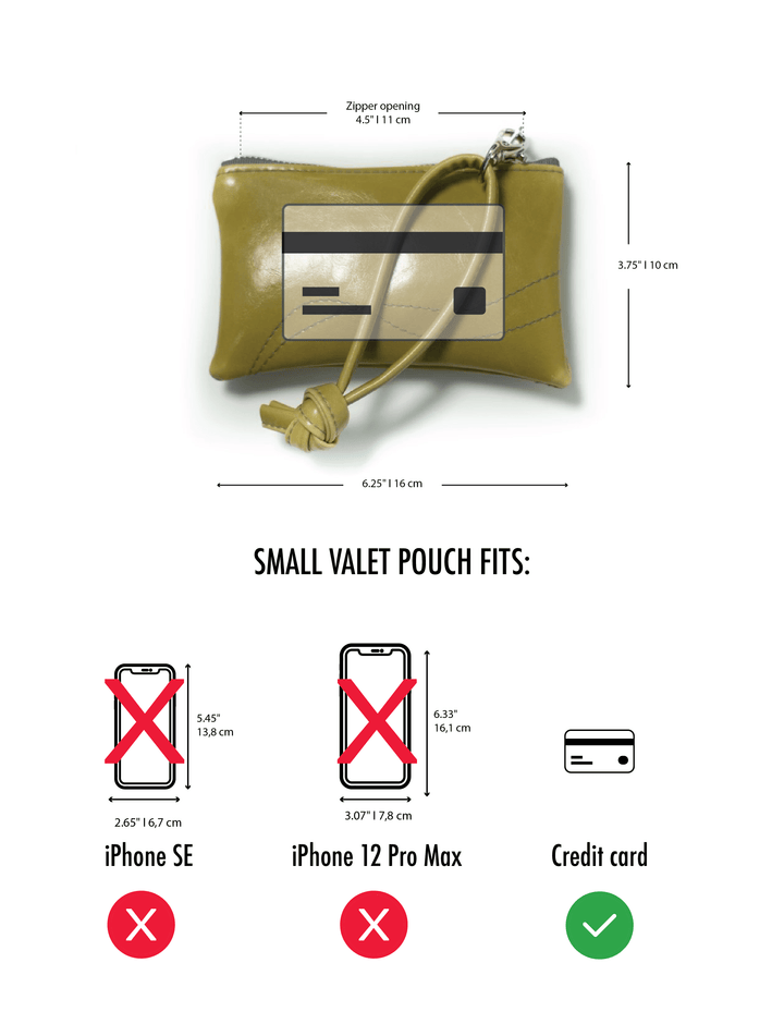 Small Valet Pouch measurements