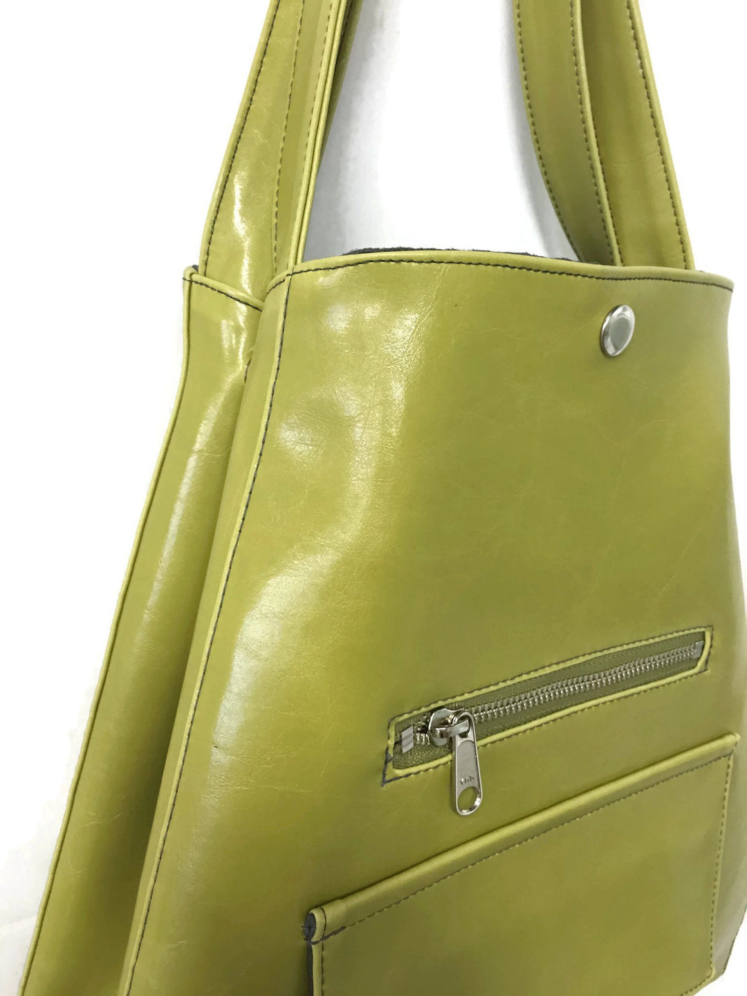 Womens Tote Bag - Metier Tote - Citrine Green Vegan Leather -made in usa