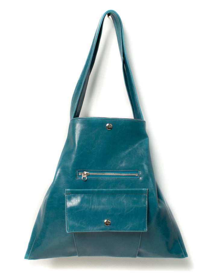 Womens Tote Bag - Metier Tote - Teal Vegan Leather made in usa