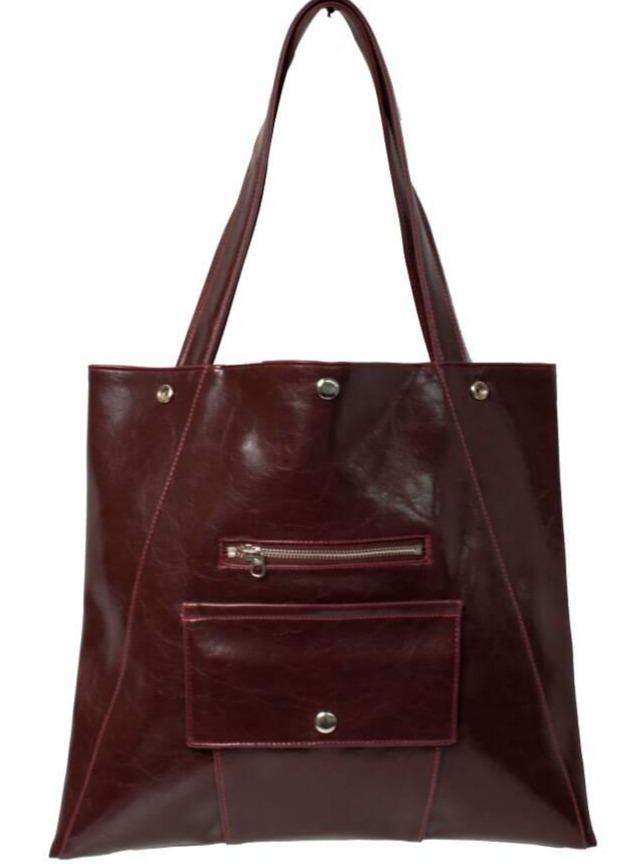 Womens Tote Bag - Metier Tote - Wine Vegan Leather