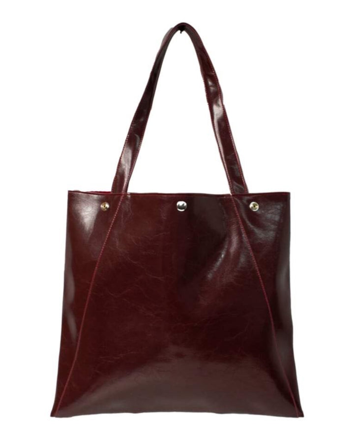 Womens Tote Bag - Metier Tote - Wine Vegan Leather