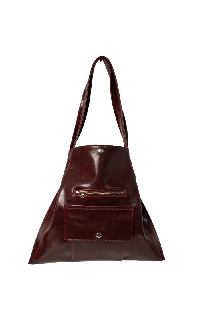 Womens Tote Bag - Metier Tote - Wine Vegan Leather