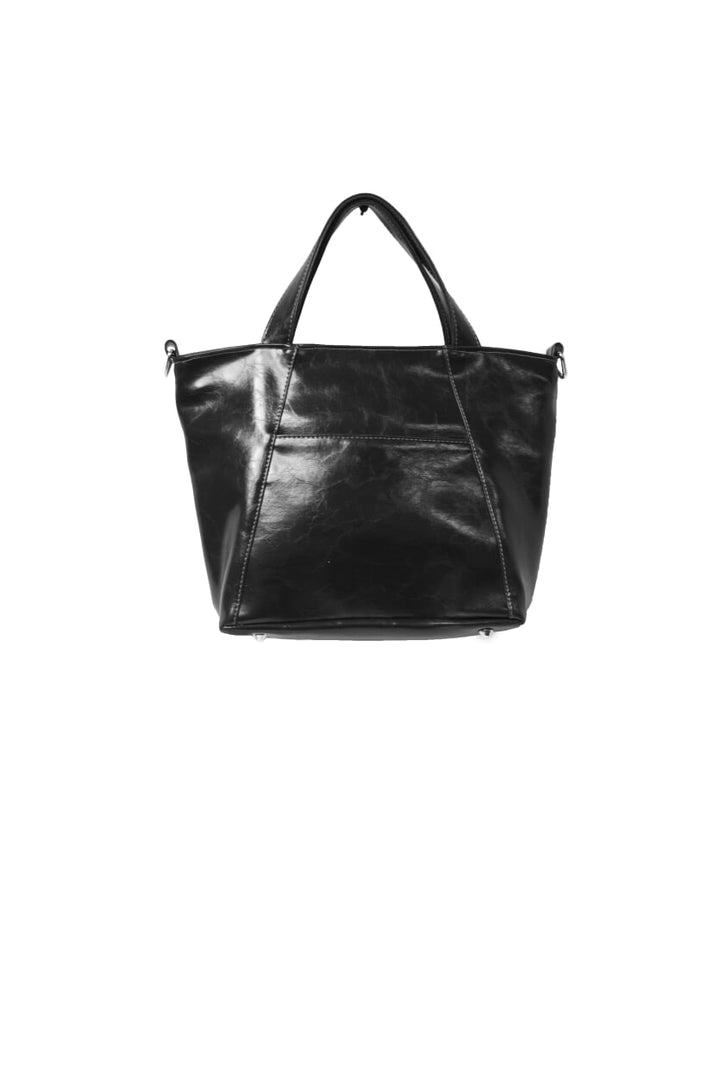 Troubadour Laptop Tote - Navy Vegan Leather #color_black