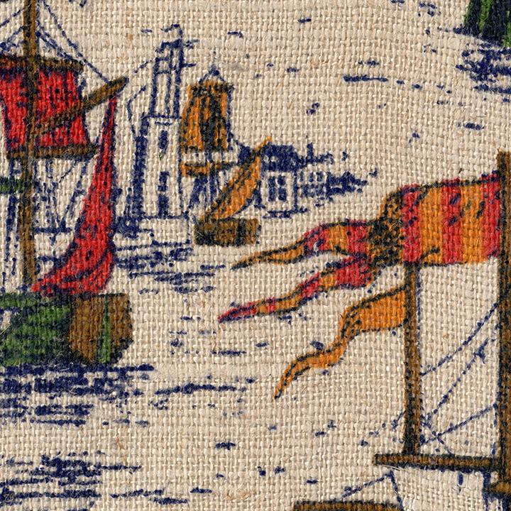 Limited edition Large Valet Pouch from Vintage Fabric#color_morro-bay-sailboats