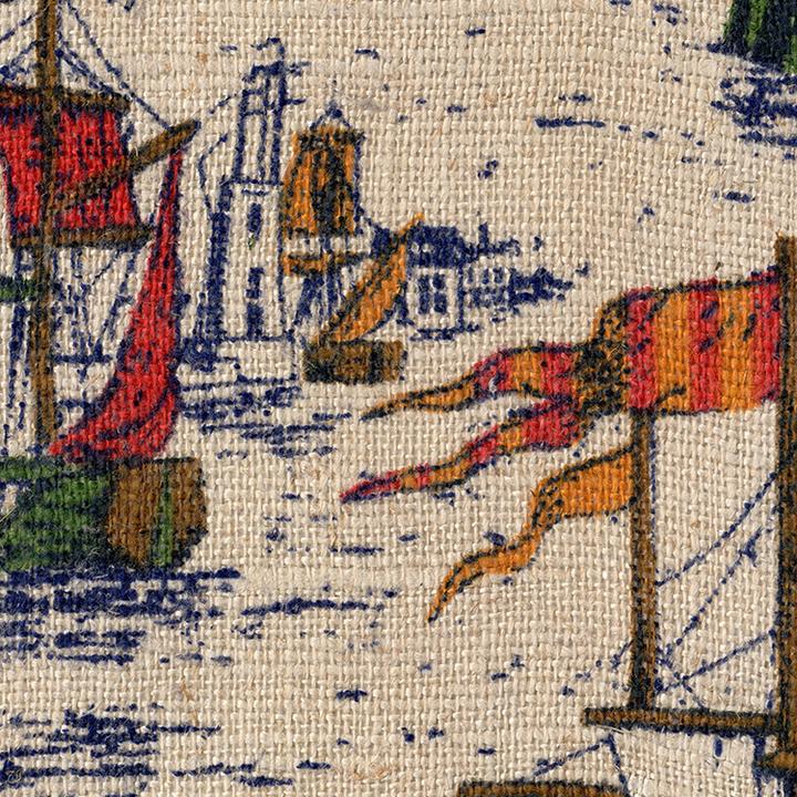 Large Valet pouch - Morro Bay Sailboats Vintage Fabric